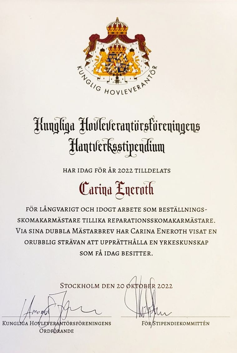 Hantverksstipendium till Carina Eneroth 2022